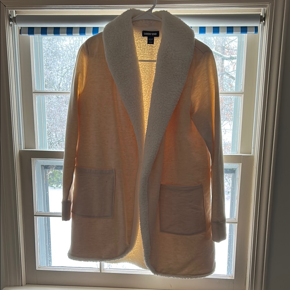 Lands' End Cream Cozy Cardigan